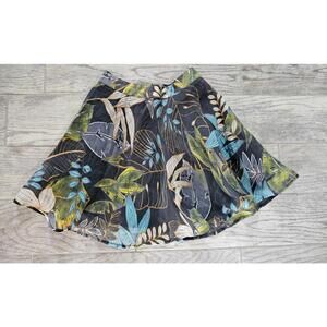 Women's Love 21 Skirt Floral Layered Multicolor Size Small Short Flowy Zip Up